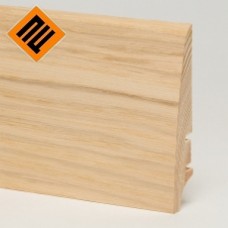 Плинтус деревянный шпонированный BARLINEK дуб белый матовый лак 78x18