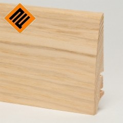 Плинтус деревянный шпонированный BARLINEK дуб белый матовый лак 78x18
